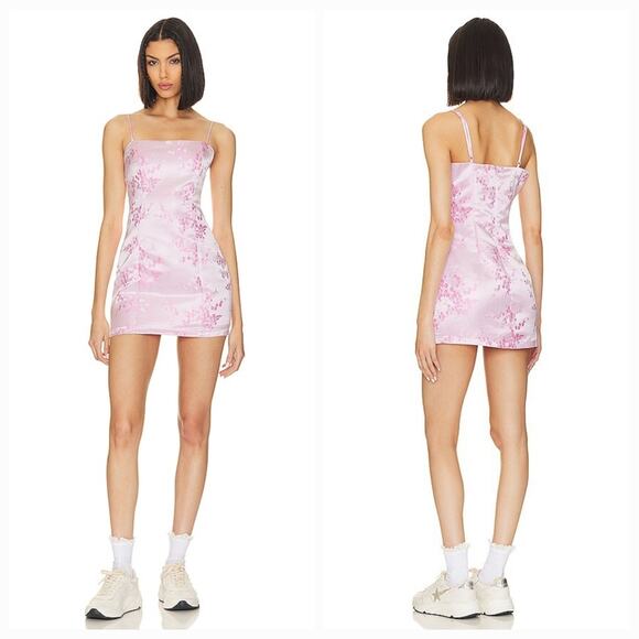 Superdown Letizia Printed Mini Dress in Pink Floral Small - Picture 1 of 11